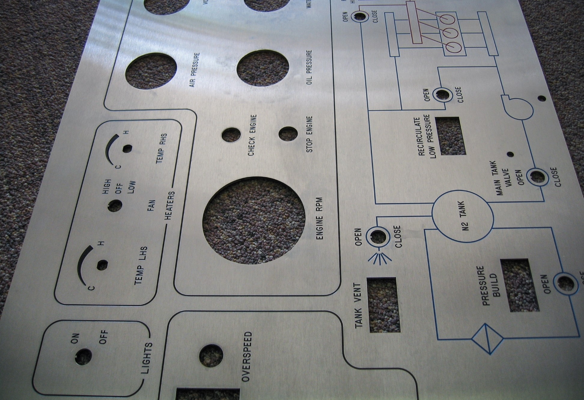 engraved large control panel